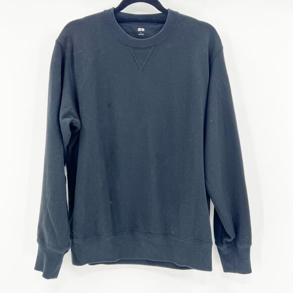 Uniqlo Unisex Crew Neck Black Pullover Sweatshirt - Picture 1 of 4